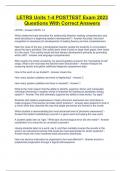 LETRS Units 1-4 POSTTEST Exam 2023 Questions With Correct Answers