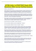 LETRS Units 1-4 POSTTEST Exam 2023 Questions With Correct Verified Answers