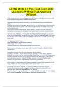 LETRS Units 1-4 Post-Test Exam 2023 Questions With Correct Approved Answers