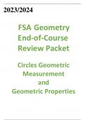 2023/2024      FSA Geometry End-of-Course Review Packet     Circles Geometric Measurement and  