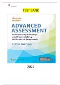 Test bank for Advanced Assessment Interpreting Findings and Formulating Differential Diagnoses 5 ED by LGoolsby&comma; Mary Jo & Grubbs-&vert;COMPLETE & ELABORATED&vert;