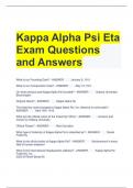 Kappa Alpha Psi Eta Exam Questions and Answers