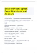 ETA Fiber fiber optics Exam Questions and Answers