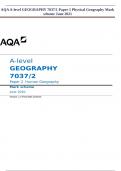 AQA A-level GEOGRAPHY 7037/1 Paper 1 Physical Geography Mark scheme June 2021