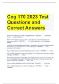Bundle For COG170 Exam Questions with Correct Answers