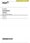AQA A-level GEOGRAPHY 7037&sol;1 and 7037&sol;2 Paper 1& 2 Physical Geography Mark scheme June 2022