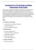 Introduction to Terminology and Body Organization Study Guide