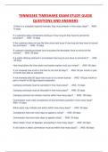 TENNESSEE TIMESHARE EXAM STUDY GUIDE  QUESTIONS AND ANSWERS