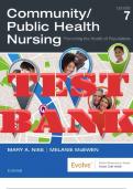 TEST BANK for Community/Public Health Nursing 7th Edition Promoting the Health of Populations by Nies Mary & McEwen Melanie. ISBN 9780323528948, 0323528945. (All 34 Chapters).