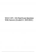 WGU C475 Objective Assessments Final Exam Questions With Answers Graded A&plus; 2023&sol;2024 