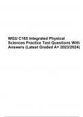 WGU C165 Integrated Physical Sciences Practice: Final Review Questions With Answers Latest 2023/2024 Graded A+ 