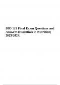 BIO 121 Final Exam Questions and Answers (Latest  2023/2024 Graded A+)
