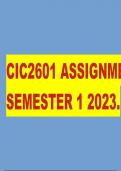 CIC2601 ASSIGNMENT 2 SEMESTER 1 2023.