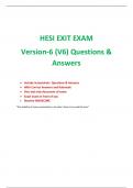 HESI EXIT EXAM - Version 6 (V6) EXIT EXAM, All New exact Q&A Included, (One and only one document). Complete Exam Questions and answers