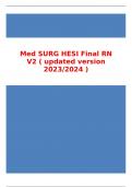 Med SURG HESI Final RN V2 ( updated version 2023/2024 )