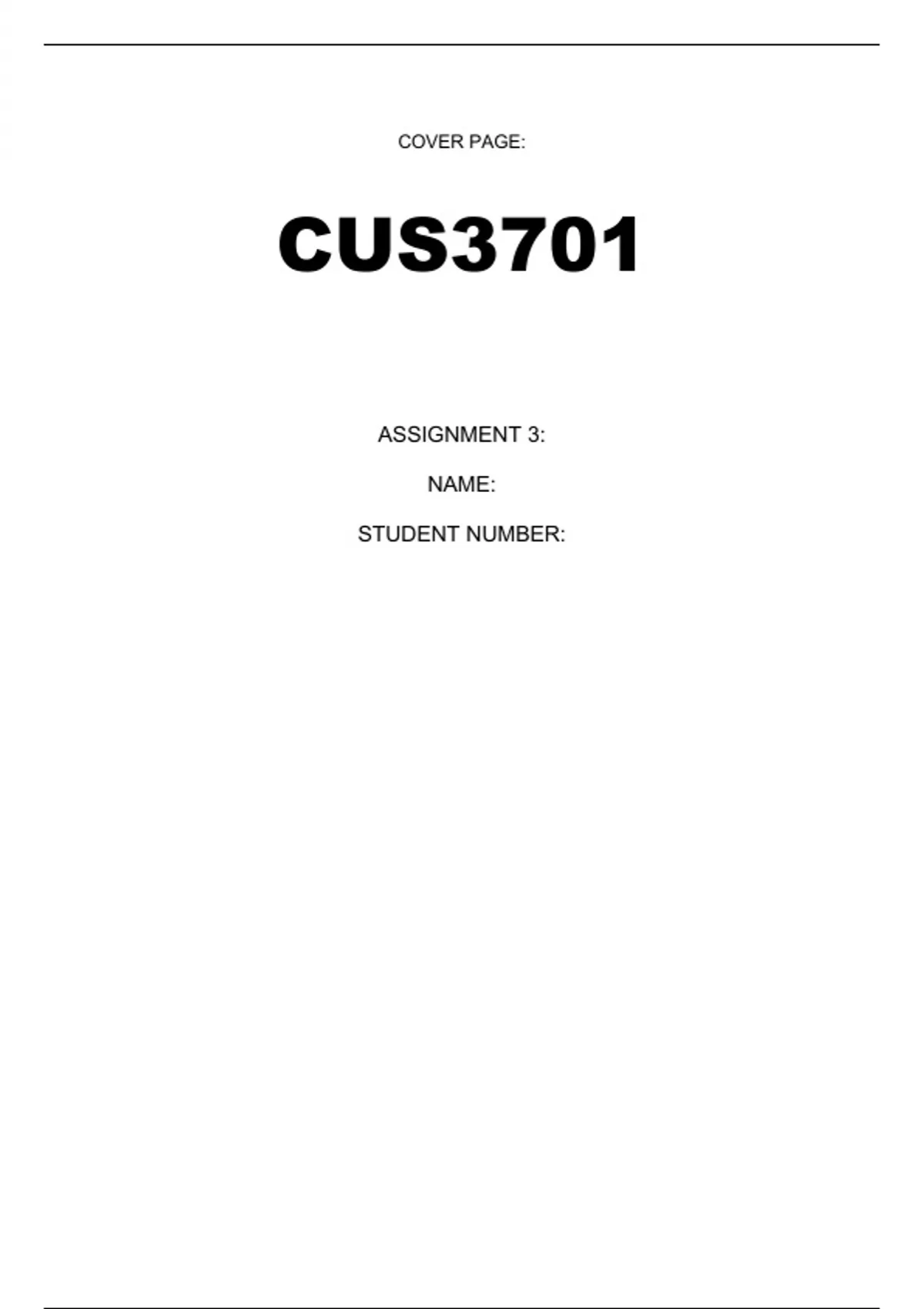 cus3701 assignment 3 answers