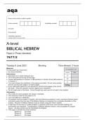 aqa A-level BIBLICAL HEBREW Paper 2 Prose Literature (7677/2) June 2023 Question Paper.