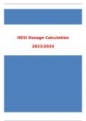 HESI Dosage Calculation 2023/2024