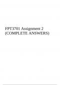 FPT3701 Assignment 2 (COMPLETE ANSWERS)