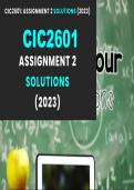 CIC2601 Assignment 2 (COMPLETE ANSWERS) 2023