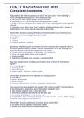 CDR DTR Practice Exam With Complete Solutions&period;