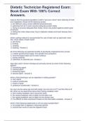 Dietetic Technician Registered Exam&colon; Book Exam With 100&percnt; Correct Answers&period;