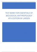 Test Bank for Essentials of Biological Anthropology 4th Edition by Larsen.