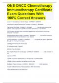 ONS ONCC Chemotherapy Immunotherapy Certificate Exam Questions With 100&percnt; Correct Answers