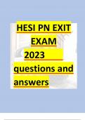 HESI PN EXIT EXAM  2023 180 questions and answers  