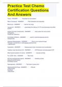 Practice Test Chemo Certification Questions And Answers