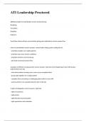 ATI Leadership Proctored exam 100&percnt; correct answers