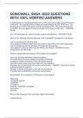 SONICWALL SNSA -2022 QUESTIONS WITH 100&percnt; VERIFIED ANSWERS