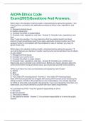 AICPA Ethics Code Exam&lpar;2023&rpar;Questions And Answers&period;