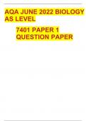 AQA JUNE 2022 BIOLOGY AS LEVEL 7401 PAPER 1 QUESTION PAPER