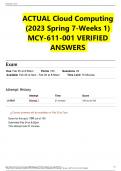 ACTUAL Cloud Computing  (2023 Spring 7-Weeks 1)  MCY-611-001 VERIFIED  ANSWERS
