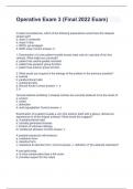 Operative Exam 3 &lpar;Final 2022 Exam&rpar; 