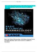 Basic And Clinical Pharmacology 14th Edition Katzung Trevor Test Bank Questions And Correct Answers Available A+ Guranteed