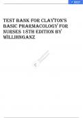 TEST BANK FOR CLAYTON’S BASIC PHARMACOLOGY FOR NURSES 18TH EDITION BY WILLIHNGANZ