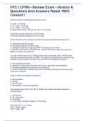 FPC &sol; CFRN - Review Exam - Version A Questions And Answers Rated 100&percnt; Correct&excl;&excl;