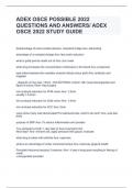 ADEX OSCE POSSIBLE 2022 QUESTIONS AND ANSWERS/ ADEX OSCE 2022 STUDY GUIDE