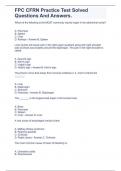 FPC CFRN Practice Test Solved Questions And Answers&period;