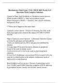 Biochemistry Final Exam: UNE CHEM 1005 Weeks 9-15 Questions With Complete Solutions