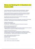 Money and Banking Ch 1-5 Questions and Answers 2023 