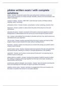 pilates written exam I with complete solutions