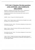 VCE Unit 1 Chemistry Revision questions AND ANSWERS  with COMPLETE SOLUTIONS