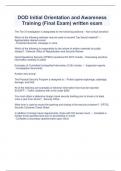 DOD Initial Orientation and Awareness Training &lpar;Final Exam&rpar; written exam