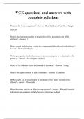VCE questions and answers with complete solutions