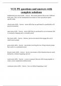 VCE PE questions and answers with complete solutions