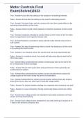 Motor Controls Final Exam&lpar;Solved&rpar;2023