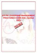 ATI PN LEADERSHIP MANAGEMENT PROCTORED EXAM 2020 | Verified 100%